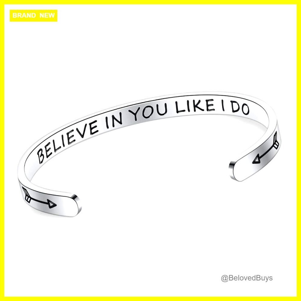 Stainless Steel Adjustable Cuff Bracelet Inspirational Gift